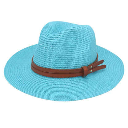 Breathable Straw Panama Hat - European American Style Jazz Sun Hat for Beach & Leisure