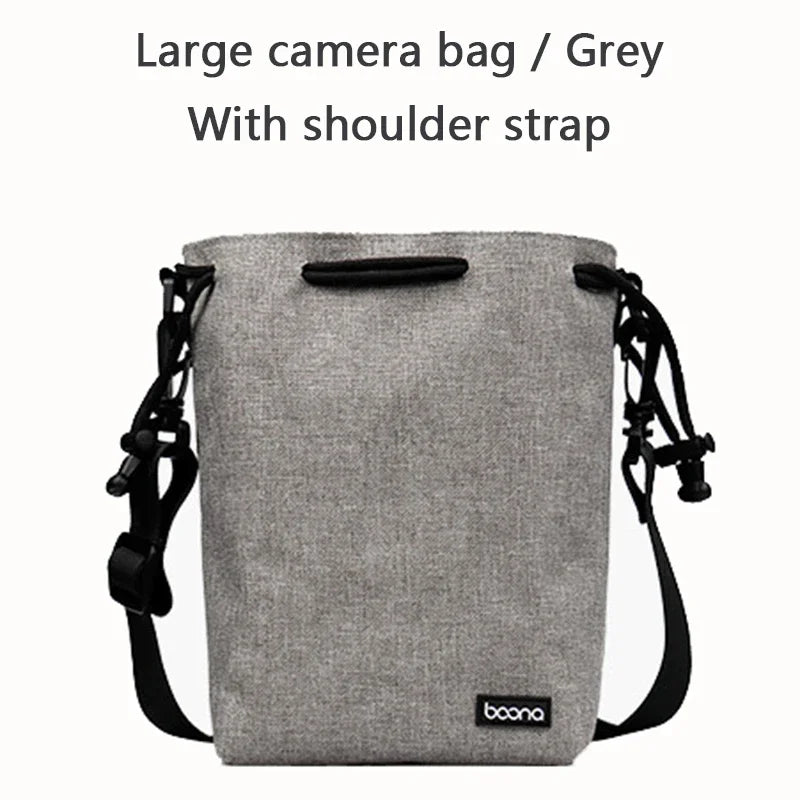 Camera Lens Bag - Waterproof Drawstring Pouch with Fleece Protection for DSLR Cameras