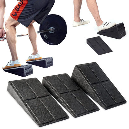 3-Piece Adjustable Squat Wedge Block Set - Non-Slip EPP Foam Slant Board for Squats, Deadlifts & Calf Stretching