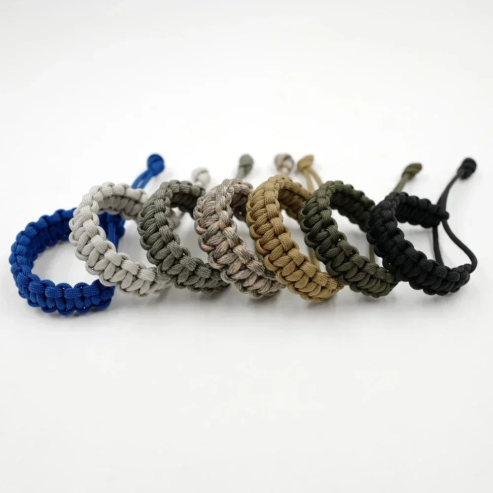 Adjustable 550 Paracord Survival Bracelet - Emergency Parachute Cord for Outdoor Camping & Hiking
