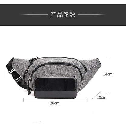 Men's Waterproof Canvas Crossbody Bag - Korean Style Outdoor Sports Waist Pack with Multiple Carry Options
