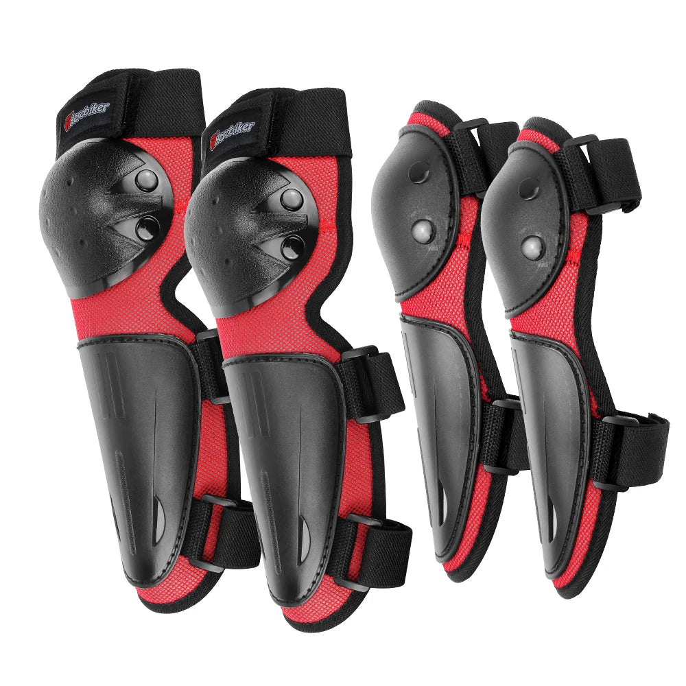 Kids Full Body Motorcycle Armor Set - Protective Vest Jacket with Kneepads for Motocross Riding