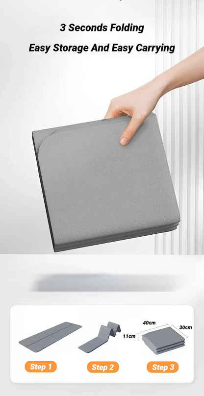 Eco-Friendly TPE Foldable Yoga Mat - Double-Sided Non-Slip Travel Exercise Mat for Pilates & Floor Workouts