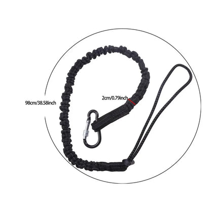Anti-Fall Safety Lanyard with Carabiner Hook - Bungee Tether Tool Rope for Climbing, Aerial Work & Working at Heights Accessories