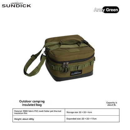 Premium 900D Waterproof Thermal Picnic Cooler Bag - Large Camping Travel Organizer for BBQ & Outdoor Family Activities