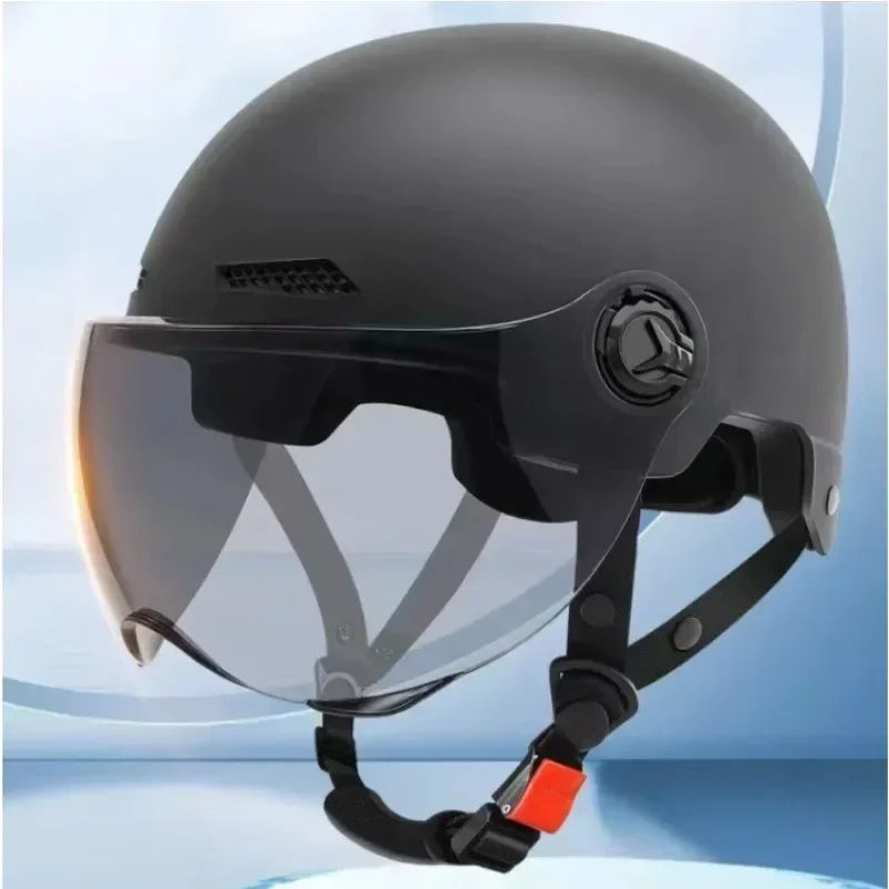 3C Certified Bicycle Safety Helmet with Goggles - Half Helmet for Men, Women, Adults & Children, Electric Bicycle & Motorcycle, Cartoon Design