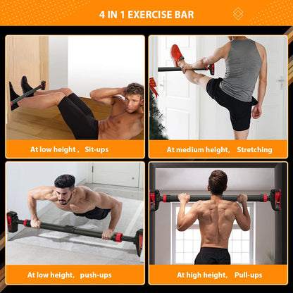 Adjustable Doorway Pull-Up Bar with Level Gauge — 200kg Capacity