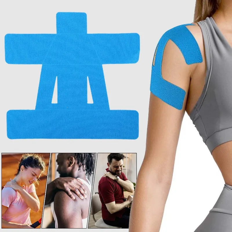 Precut Kinesiology Shoulder Tape - Waterproof & Breathable Elastic Sports Tape for Pain Relief & Muscle Support