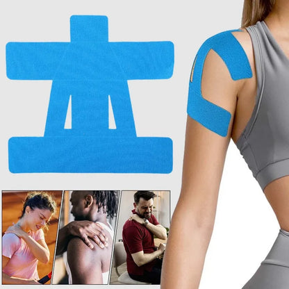 Precut Kinesiology Shoulder Tape - Waterproof & Breathable Elastic Sports Tape for Pain Relief & Muscle Support