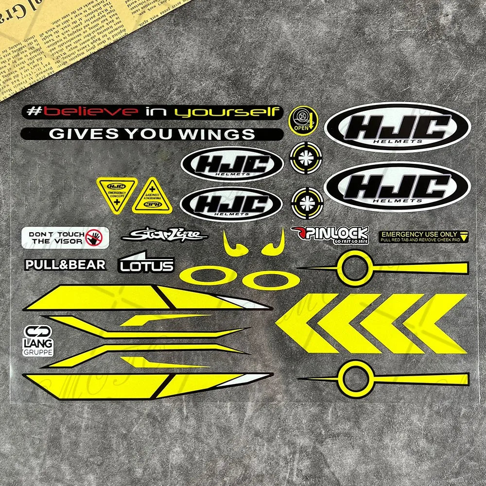 Reflective Motorcycle Helmet Visor Sticker - Waterproof Racing Decals for SHOEI, HJC, KYT Helmets