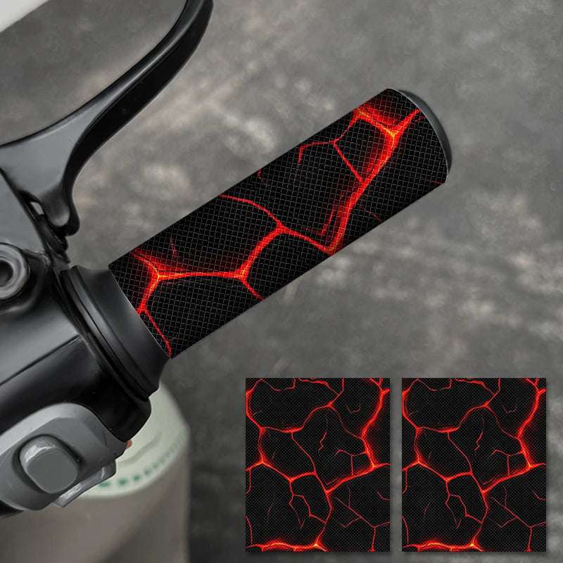 Diamond Pattern Anti-Slip Grip Stickers - Waterproof Motorcycle, E-Bike & Scooter Handle Grips (2 Pack)
