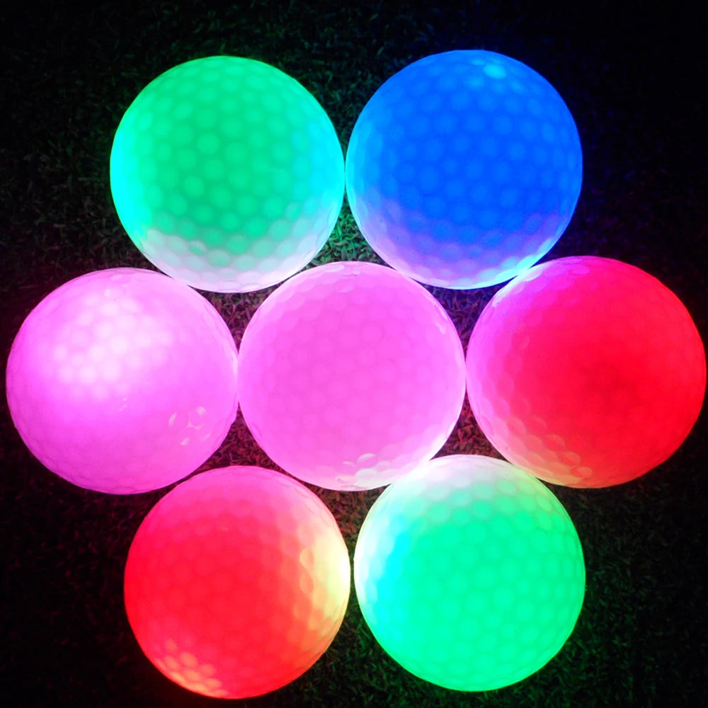 LED Golf Balls - 5 Pack Glow in the Dark Night Training Balls (Blue, Orange, Red, White, Green, Pink)