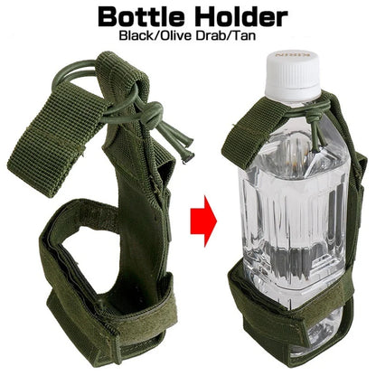 Tactical Water Bottle Holder - MOLLE Compatible Nylon Pouch for Outdoor Activities, Camping, Hiking, Hunting & Travel