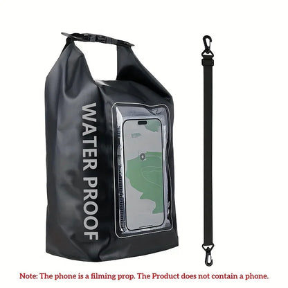 Waterproof PVC Outdoor Dry Bag - 5L & 2L Capacity - Multi-Sport Floating Bag for Swimming, Diving, Kayaking, Rafting & Beach Activities - Crossbody Shoulder Travel Bag for Surfing