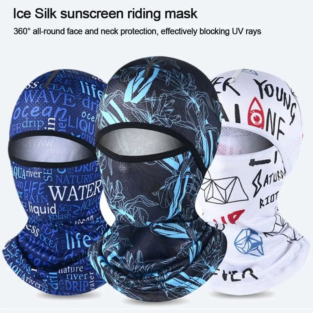 Ice Silk Cycling Balaclava - Full Face Sun Protection Cap for Bike & Motorcycle | Anti-UV Sports Headwear for Men