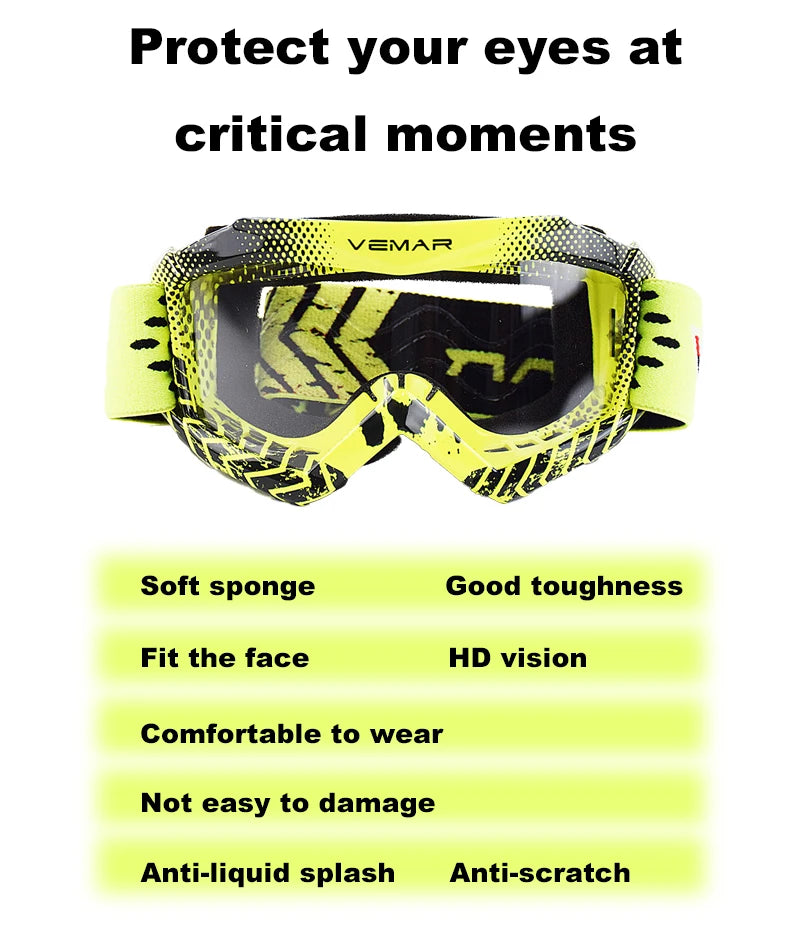 Kids Motocross Goggles - Professional MX MTB Off-Road Dirt Bike Motorcycle Glasses for Children's MX Helmet