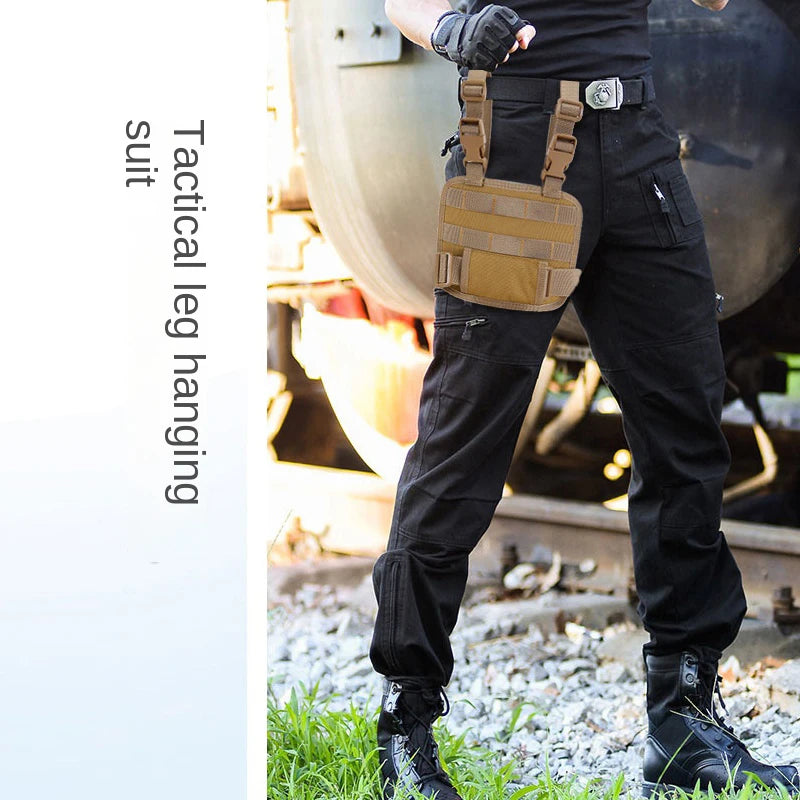 MOLLE Tactical Drop Leg Platform - Adjustable Thigh Panel with Pouch Attachment System