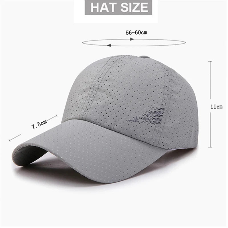Unisex Quick-Dry Baseball Cap - Adjustable Outdoor Sun Hat for Golf & Fishing