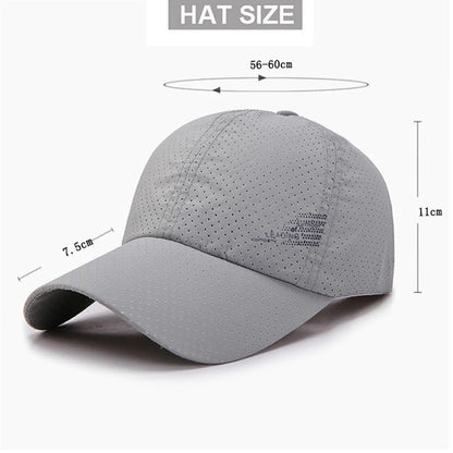 Unisex Quick-Dry Baseball Cap - Adjustable Outdoor Sun Hat for Golf & Fishing