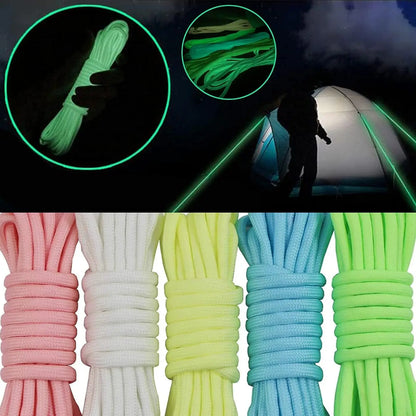 Tactical Glow-in-Dark Paracord - 550lb 9-Core 4mm Nylon Survival Rope for Camping & Outdoor Adventures