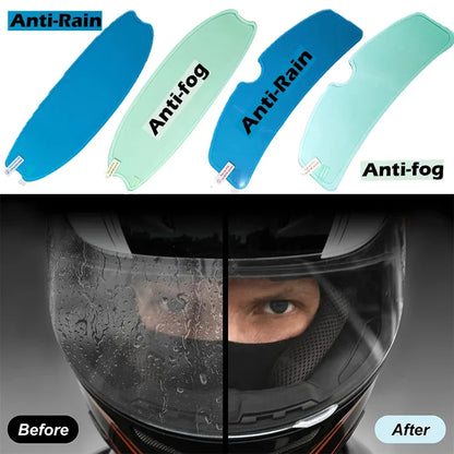Clear Nano Film Helmet Sticker – Anti-Rain & Anti-Fog Protection for Motorbike Riders, Easy Application for Enhanced Visibility