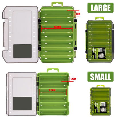 SAMOLLA Dual-Compartment Fishing Tackle Organizer - Premium Compact Storage Box for Lures, Hooks & Baits with Durable Construction