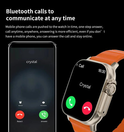 49mm Ultra Smart Watch - 2.09" AMOLED Screen, Bluetooth Call, Heart Rate Monitor, Fitness Tracker & Health Monitoring (Men & Women)