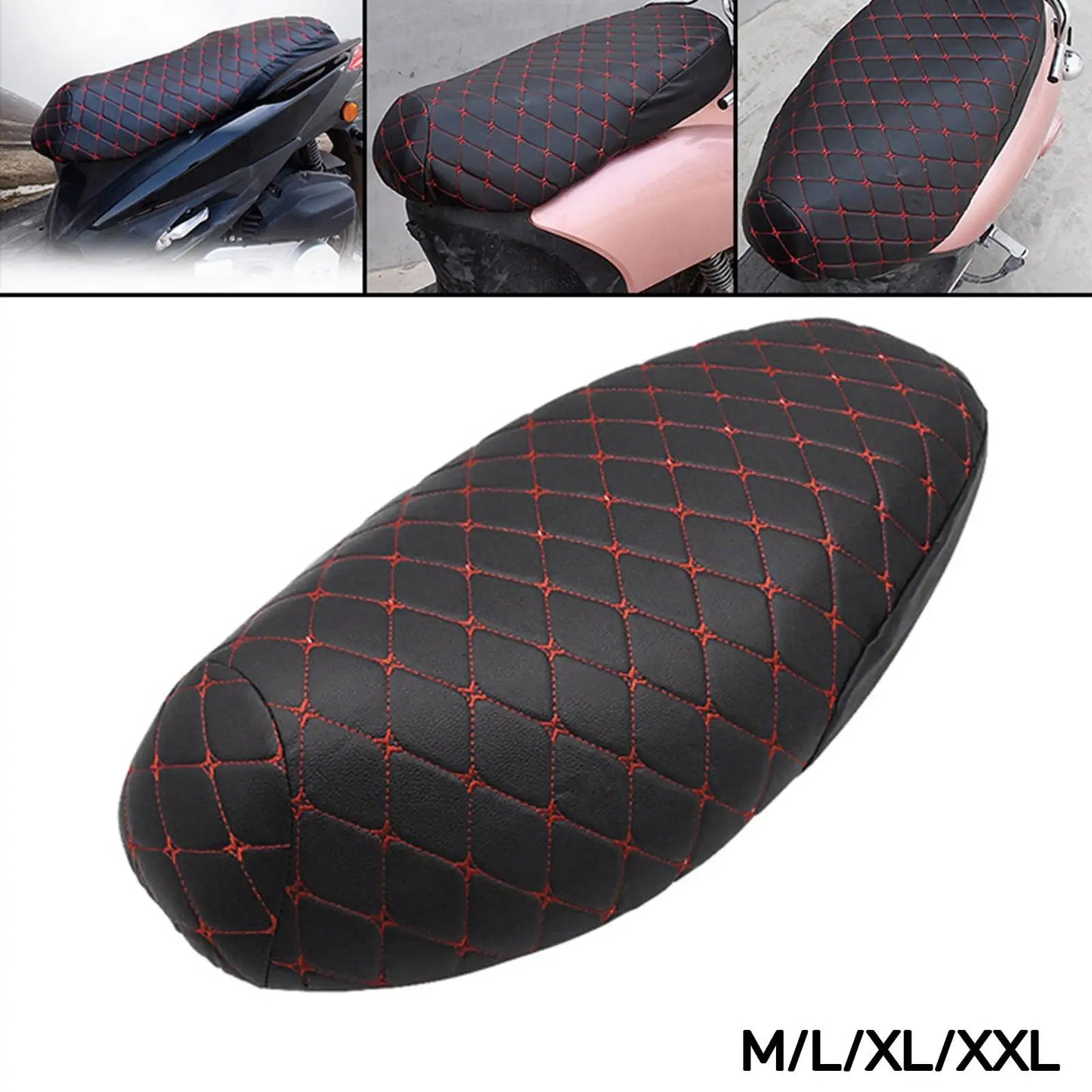 Breathable 3D Mesh Motorcycle Seat Cover - Waterproof Anti-Skid PU Leather Cushion Protector for Scooters