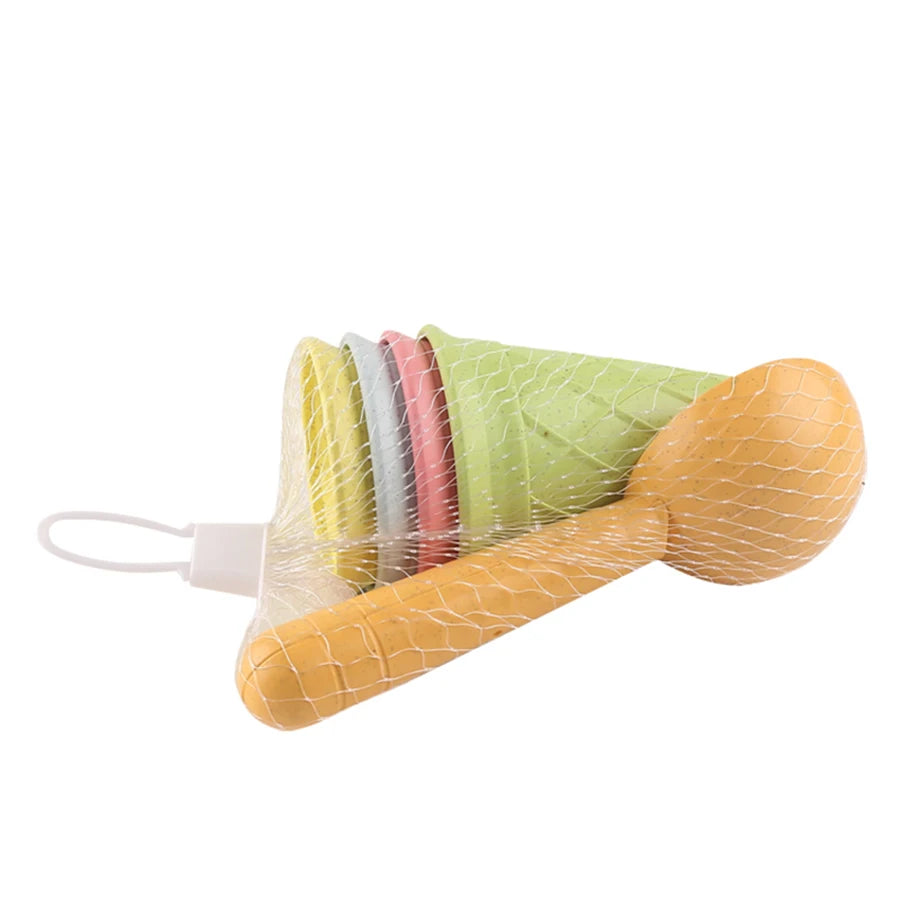 Beach Ice Cream Play Set - Eco-Friendly Wheat Straw Sand Toy Kit
