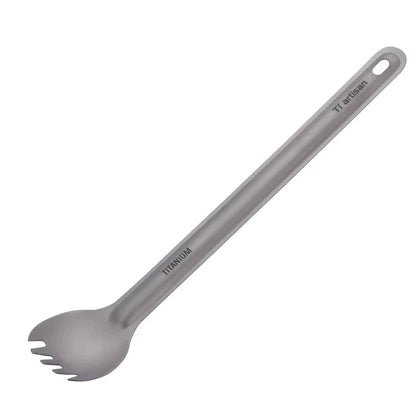 Ultralight Titanium Long Handle Spork - Portable Outdoor Camping Cutlery & Tableware by Tiartisan