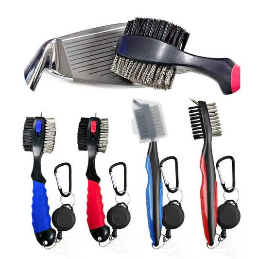Professional Golf Club Cleaning Brush - 2 Sided Golf Putter Wedge Ball Groove Cleaner Kit