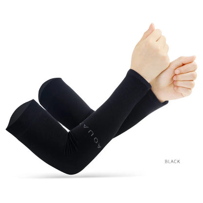 Premium Anti-UV Arm Covers - Unisex Ice Silk Cooling Sleeves with Fingerless Design for Cycling, Driving & Summer Sports