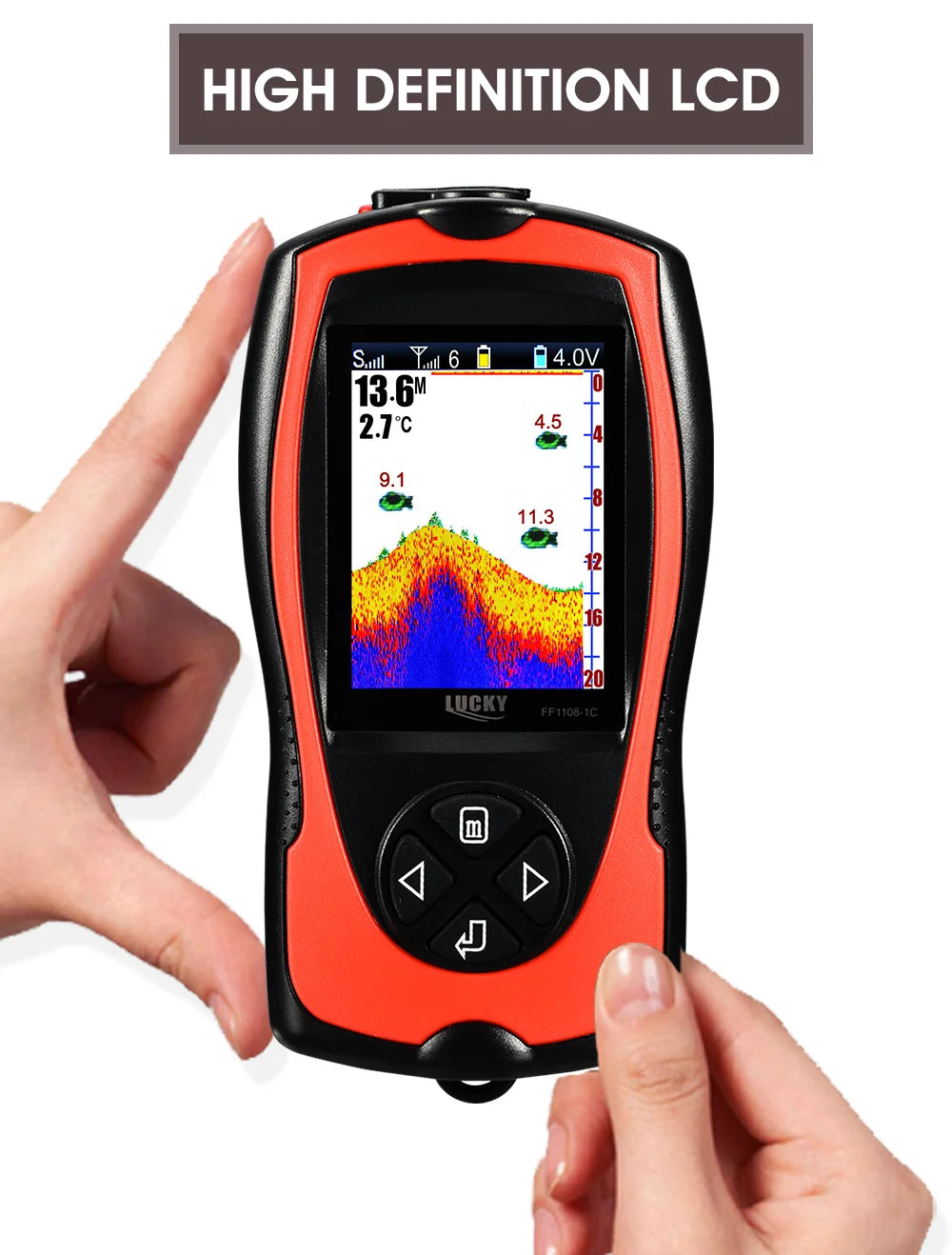 Wireless Fish Finder - Rechargeable Sonar Sensor 45M Depth for Portable Fishing