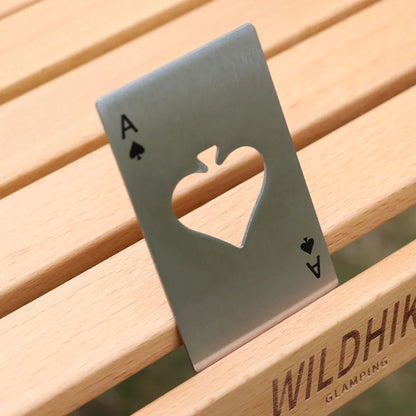 Stainless Steel Playing Card Bottle Opener - Ace of Spades Credit Card Size Beer & Wine Opener