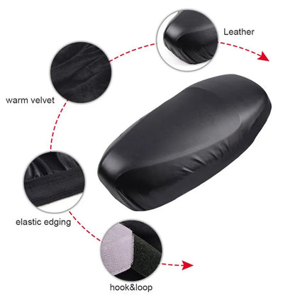 Waterproof PU Leather Motorcycle Seat Cover - Anti-Scratch Cushion Protector for Motor Scooters