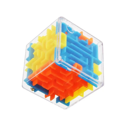 Mini 3D Maze Puzzle Cube - 4cm Six-Sided Transparent Speed Cube with Rolling Ball, Brain Teaser Toy & Stress Reliever for Kids