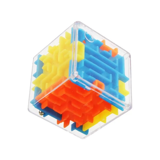 Mini 3D Maze Puzzle Cube - 4cm Six-Sided Transparent Speed Cube with Rolling Ball, Brain Teaser Toy & Stress Reliever for Kids