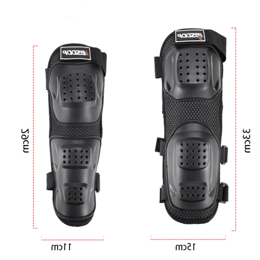 Motorcycle Knee and Elbow Pads - 4-Piece Breathable Racing Protection Set for Off-Road and Outdoor Sports