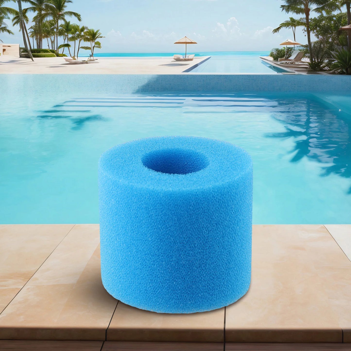 Universal Bio Foam Pool Filter Sponge - Reusable & Easy Clean - Compatible with Type I/II/VI/D Systems - Long-Lasting Swimming Pool Filtration (1 Piece)