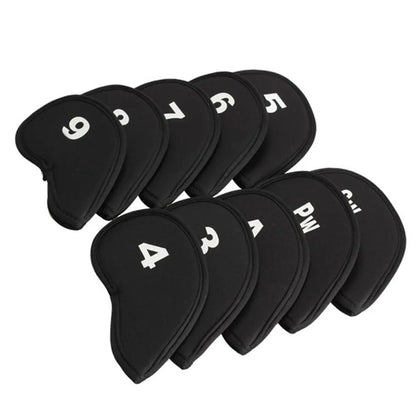 Golf Shaft Protectors 10-Piece Set - Numeric Alphabet Print, Dustproof & Waterproof Golf Accessories