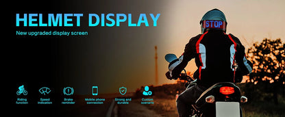 Smart RGB LED Motorcycle Helmet Display - APP Programmable Night Riding Warning Light with DIY Taillight Screen