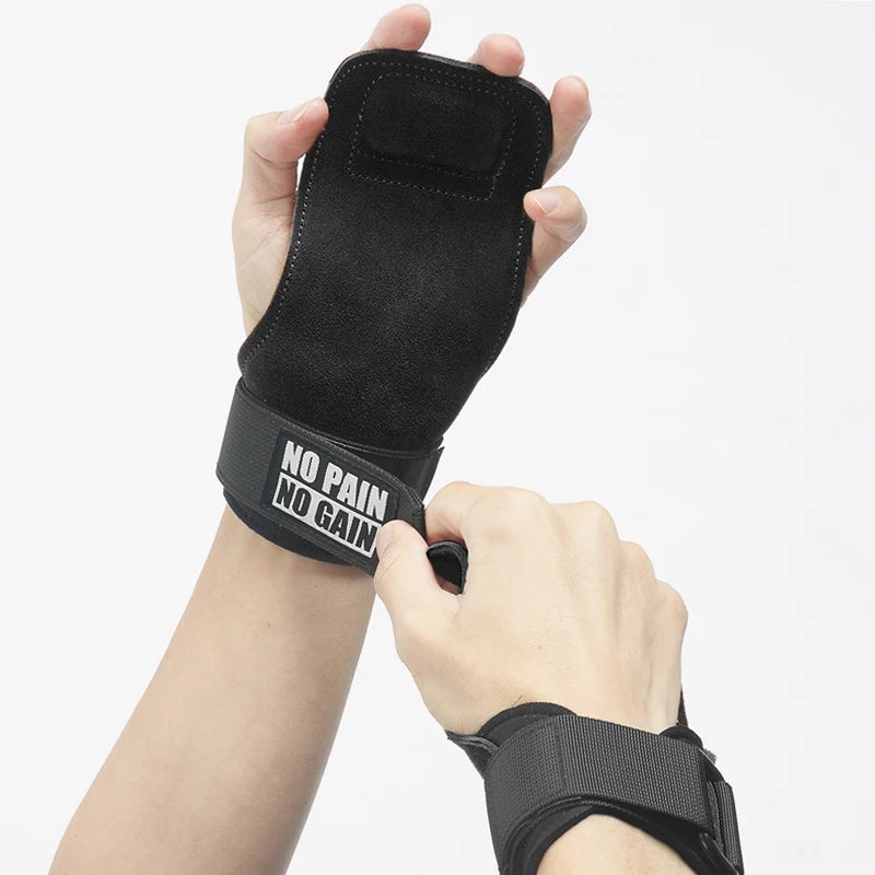 Premium Cowhide Gym Grips - Anti-Slip Palm Protection - Weightlifting, Fitness, Pull-Up, CrossFit Workout Equipment