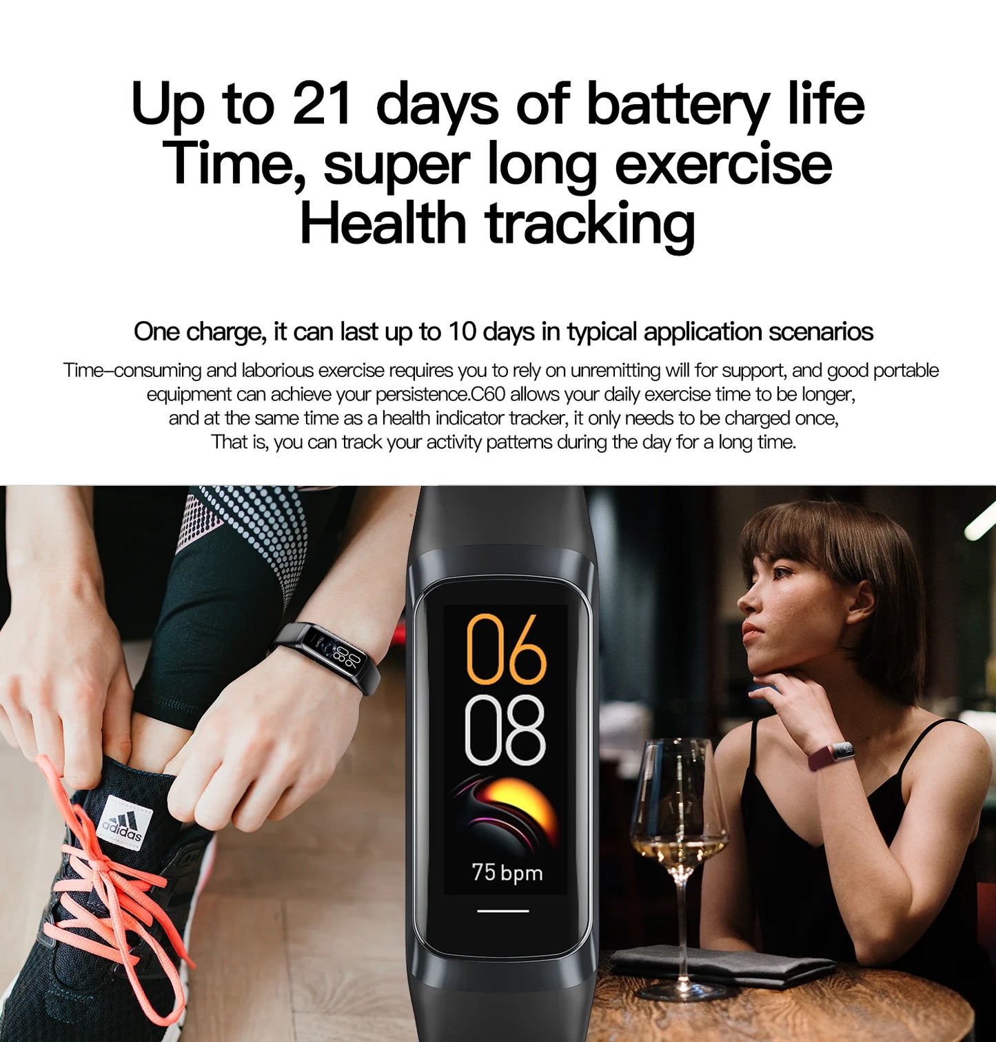 AMOLED Smart Watch - Heart Rate & Blood Oxygen Monitor with Waterproof Fitness Tracker for Sports