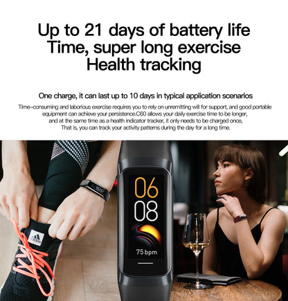 AMOLED Smart Watch - Heart Rate & Blood Oxygen Monitor with Waterproof Fitness Tracker for Sports