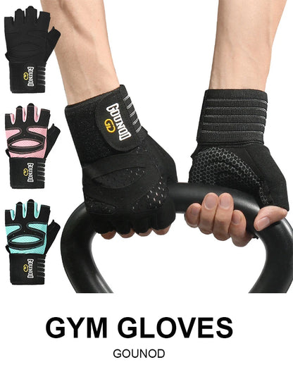 GOUNOD Breathable Anti-Slip Weightlifting Gloves with Wrist Support - Professional Gym Gloves for Bodybuilding, Powerlifting & Fitness Training