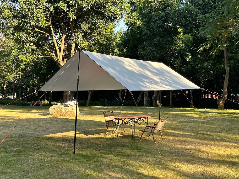 Waterproof Camping Tarp - 3500mm PU Coated 190T Polyester Sun Shelter with UV Protection - Multiple Sizes Available
