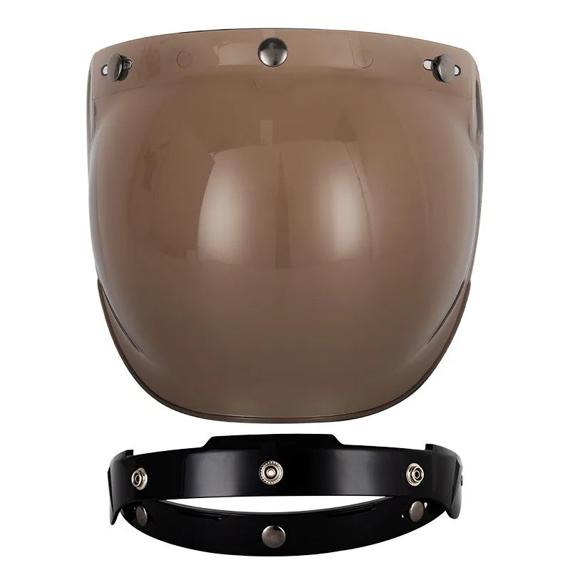 Retro Motorcycle Helmet Bubble Visor - Anti-Fog UV Protection HD Lens for Open Face Half Helmets