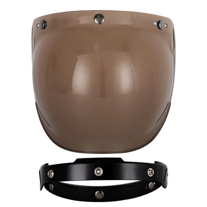 Retro Motorcycle Helmet Bubble Visor - Anti-Fog UV Protection HD Lens for Open Face Half Helmets