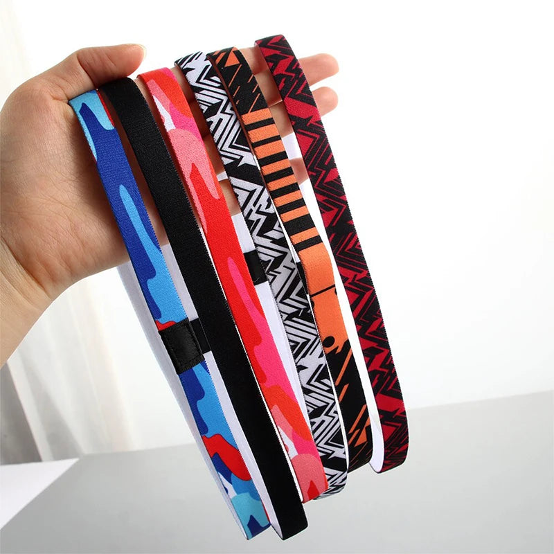 Candy Color Yoga Hair Bands - 6 Pack Non-Slip Sports Headbands for Running & Football