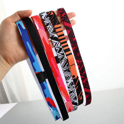 Candy Color Yoga Hair Bands - 6 Pack Non-Slip Sports Headbands for Running & Football